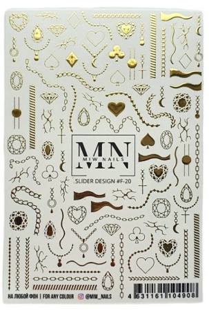 Слайдер-дизайн для ногтей Miw Nails F-20