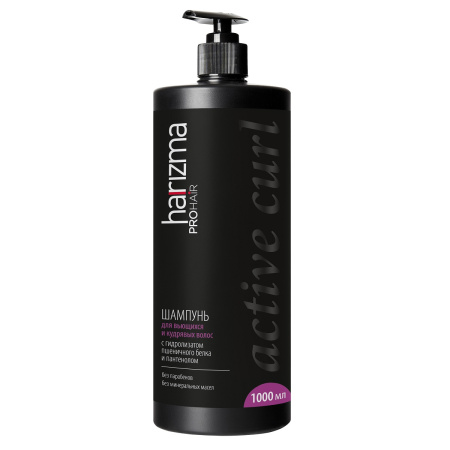 Шампунь для вьющихся волос с дозатором Harizma PROhair Active Curl, 1000 мл
