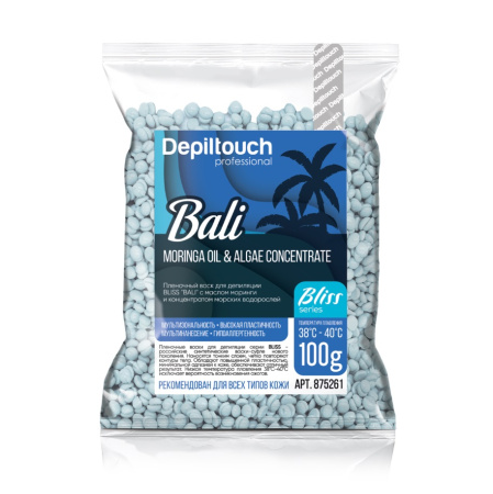 Пленочный воск Depiltouch Bliss "Bali" с маслом моринги и концентратом морских водорослей, 100 г