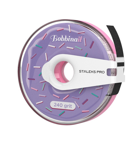 Сменный файл-лента в пластиковой катушке Bobbinail Staleks PRO, 240 грит