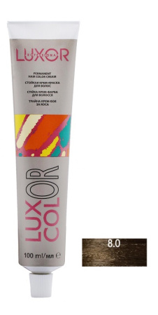Стойкая крем-краска "Luxcolor" 8.0 Светлый блондин натуральный, 100 мл