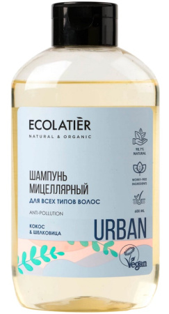 Шампунь мицеллярный для всех типов волос "Кокос и шелковица" Ecolatier, 600 мл