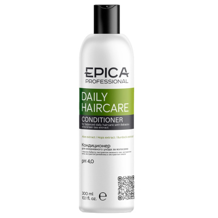 Кондиционер Epica Daily Haircare для ежедневного ухода с маслом бабассу и зеленого чая, 300 мл