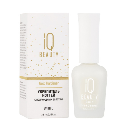 IQ Beauty Укрепитель ногтей с коллоидным золотом, White, 12.5 мл