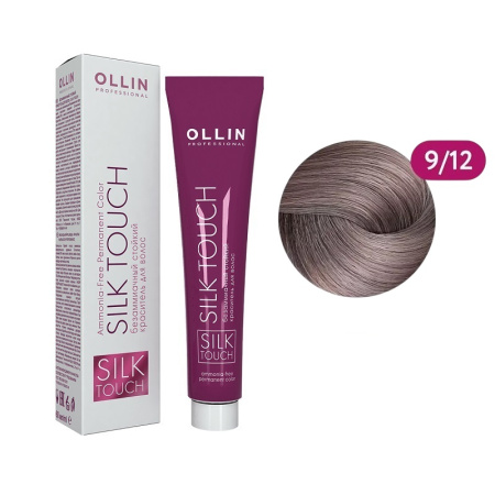 Ollin Безаммиачный стойкий краситель Silk Touch 9/12 блонд. пепельно-фиолетовый, 60 мл