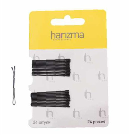 Невидимки 40 мм прямые черные, 24 шт