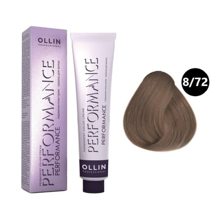 Перманентная крем-краска Ollin Performance 8/72 светло-русый корич.-фиол., 60 мл
