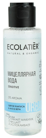 Вода мицеллярная Ecolatier для чувствительной кожи с цветком кактуса и алоэ вера, 100 мл