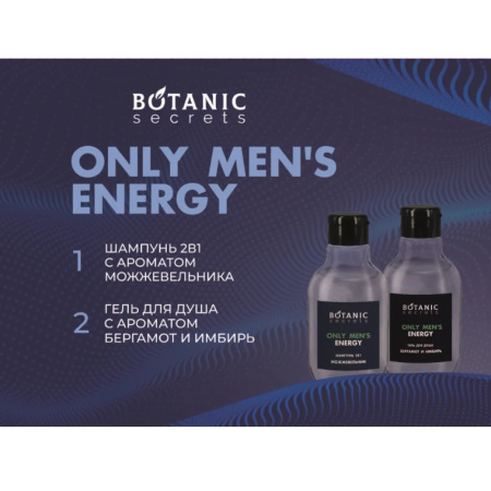 Подарочный набор для мужчин Botanis Secrets For Men "Only men's energy" (шампунь+гель для душа)