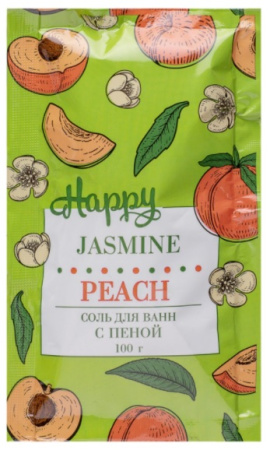 Соль для ванн с пеной Happy "Персик и жасмин", 100 г 