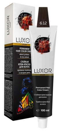 Перманентная крем-краска Luxor Professional Color 6.12 Темный блондин пепельный фиолетовый, 100 мл