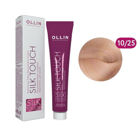 Ollin Безаммиачный стойкий краситель для волос Silk Touch 10/25 св. блон. фиол-махаг., 60 мл