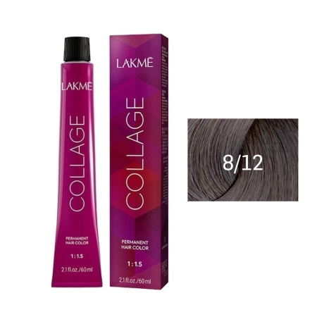 Крем-краска Lakme Collage 8/12 светлый блондин пепельно-фиолетовый, 60 мл