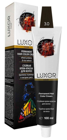 Перманентная крем-краска Luxor Professional 3.0 Темный коричневый натуральный, 100 мл													