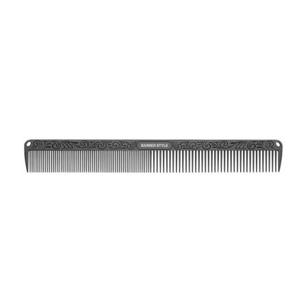 Расческа для стрижки металлическая "Barber Style" JF10165black Dewal, чёрная