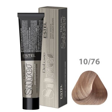 Краска для волос Estel De Luxe Silver 10/76 светлый блондин коричнево-фиолетовый, 60 мл