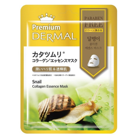 DERMAL Premium Маска для лица с муцином улитки и коллагеном 25 г