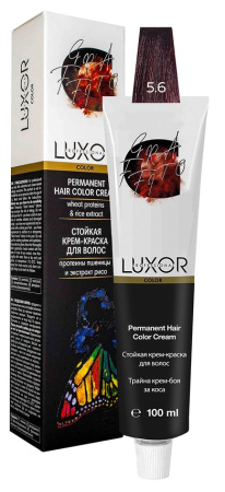 Перманентная крем-краска Luxor Professional Color 5.6 светлый коричневый красный, 100 мл