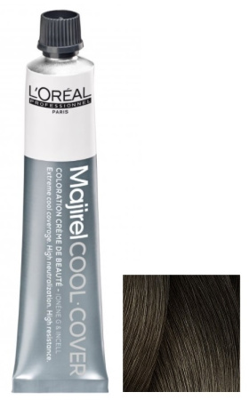 Стойкая краска для волос Loreal Majirel Cool Cover 6.17 темн. блондин пеп., 50 мл