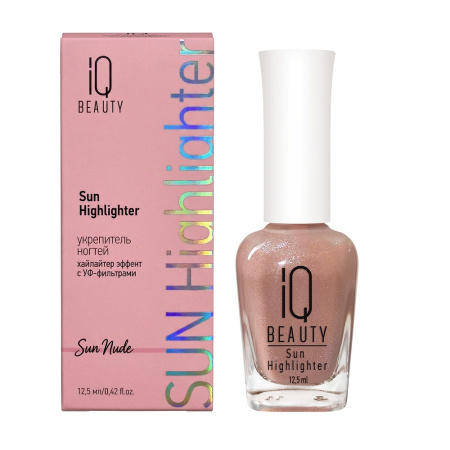 МП IQ Beauty Укрепитель ногтей хайлайтер эффект с УФ-фильтрами 03 Sun Nude, 12.5 мл