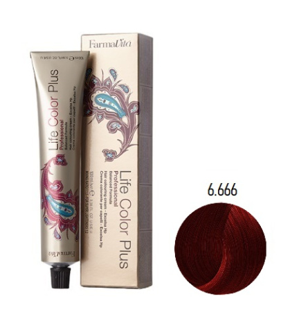 Крем-краска Farmavita Life Color Plus 6.666 тёмный карминово-красный, 100 мл