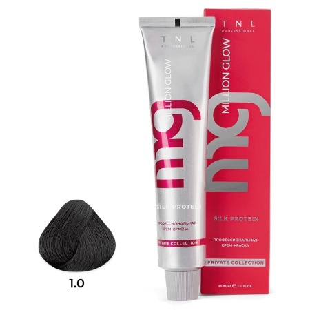 Крем-краска TNL Million Glow Private 1.0 черный, 60 мл
