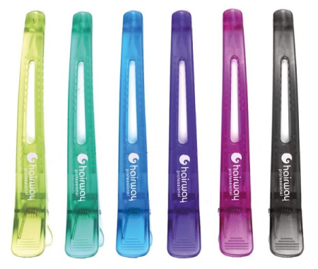 Зажим для волос пластик, 110 мм, микс, 6 шт											