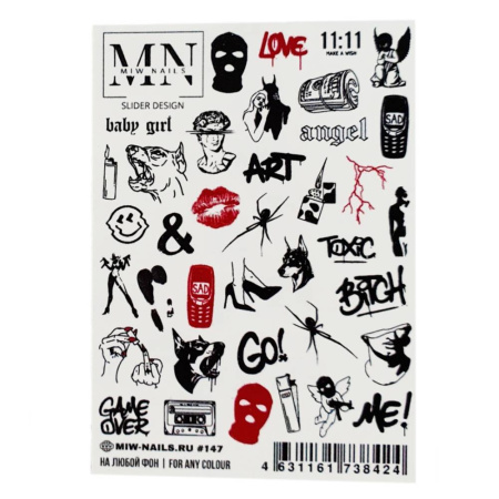 Слайдер-дизайн для ногтей Miw Nails 147 mini