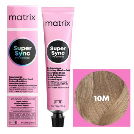 Крем-краска Matrix Super Sync Pre-Bonded 10М очень-очень светлый блондин мокка, 90 мл