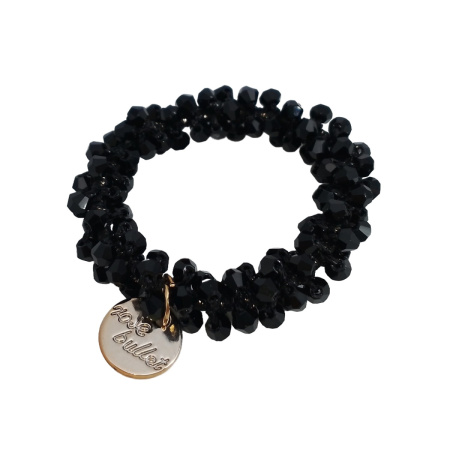 Резинка-браслет "Стразы", черный