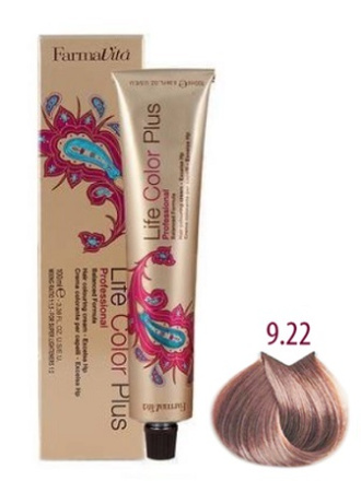 Крем-краска Farmavita Life Color Plus 9.22 светлый блондин розовый ирис, 100 мл