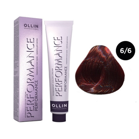 Перманентная крем-краска Ollin Performance 6/6 темно-русый красный, 60 мл