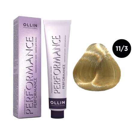 Перманентная крем-краска Ollin Performance 11/3 специальный блондин золотистый, 60 мл