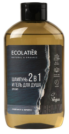 Шампунь-гель мужской 2 в 1 "Грейпфрут и вербена" Ecolatier, 600 мл