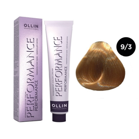 Перманентная крем-краска Ollin Performance 9/3 блондин золотистый, 60 мл