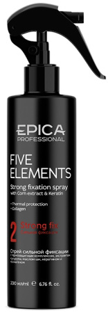 Спрей для волос Epica Five Elements сильной фиксации с термозащитным комплексом, 200 мл