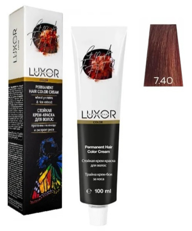 Перманентная крем-краска Luxor Professional Color 7.40 Блондин интенсивный медный, 100 мл