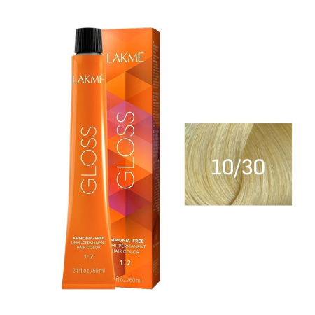 Крем-краска Lakme Gloss 10/30 платиновый блондин золотистый, 60 мл