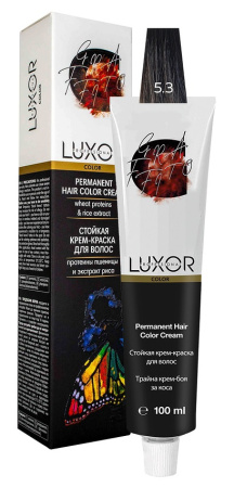 Перманентная крем-краска Luxor Professional Color 5.3 Светлый коричневый золтист, 100 мл