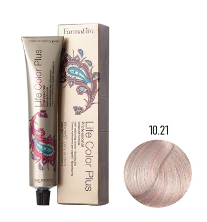 Крем-краска Farmavita Life Color Plus 10.021 платиновый жемчужный пепельный блондин, 100 мл