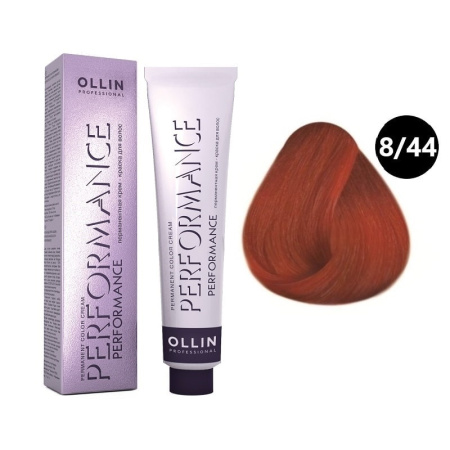 Перманентная крем-краска Ollin Performance 8/44 светло-русый интенсивно-медный, 60 мл