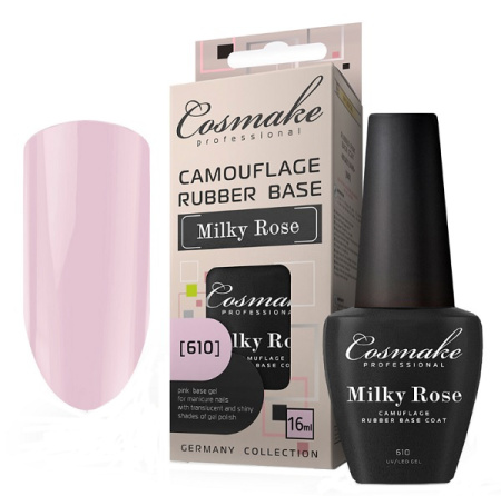 УФ Гель База 610 Milky Rose молочно-розовая, 16 мл