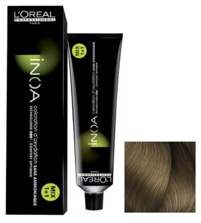 Краска для волос Loreal INOA, 8 светлый блондин, 60 мл